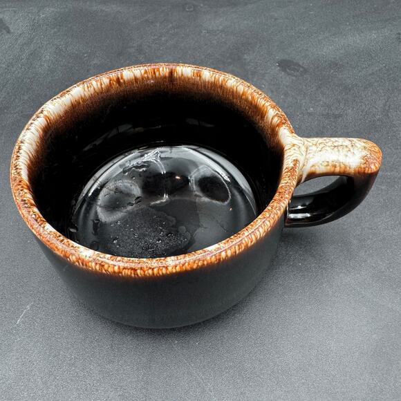 Vintage Pfaltgraff Gourmet Brown Drip Stackable Mug Closed Handle - Picture 6 of 10